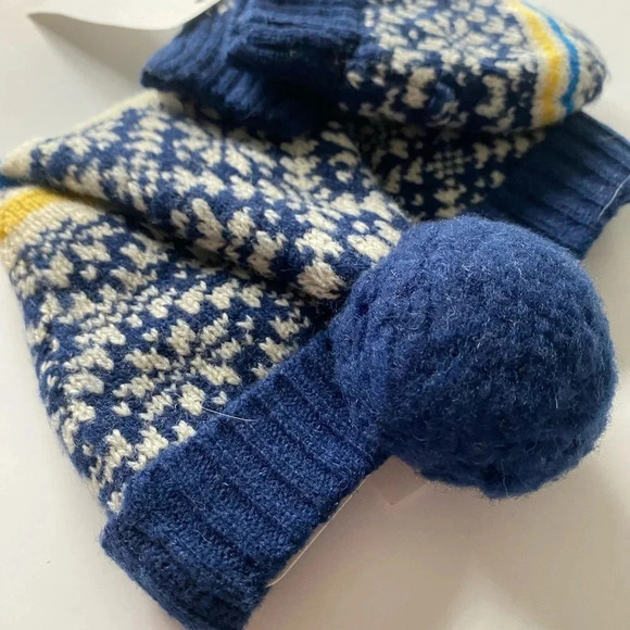 GAP NEW BABY INFANT NAVY BLUE YELLOW WINTER HAT FALL CASUAL SIZE 0 to 6 MONTHS - Picture 5 of 6